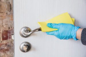 sanitizing an office